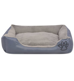 Lit pour chiens avec coussin rembourré Taille XL Gris