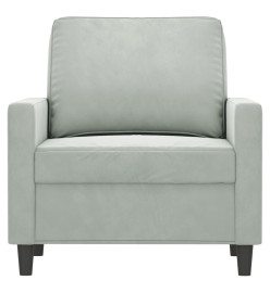 Fauteuil Gris clair 60 cm Velours