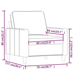 Fauteuil Gris clair 60 cm Velours