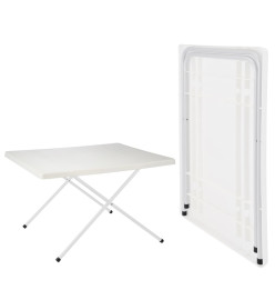 HI Table pliable réglable de camping Blanc 80x60x51/61 cm