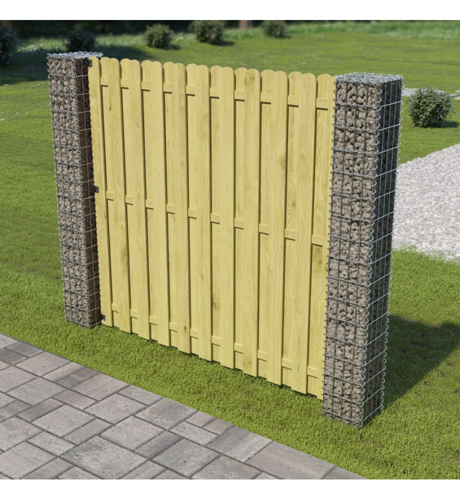 Poteaux de gabion de jardin 2 pcs Acier galvanisé 20x20x190 cm