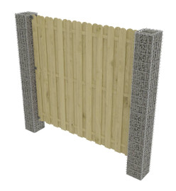 Poteaux de gabion de jardin 2 pcs Acier galvanisé 20x20x190 cm