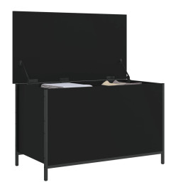 Banc de rangement noir 80x42,5x50 cm bois d'ingénierie