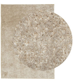 Tapis ISTAN à poils longs aspect brillant beige 200x280 cm