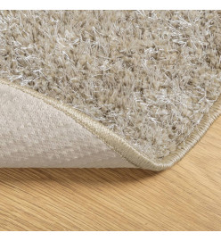 Tapis ISTAN à poils longs aspect brillant beige Ø 80 cm