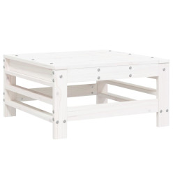 Repose-pied de jardin blanc bois de pin massif