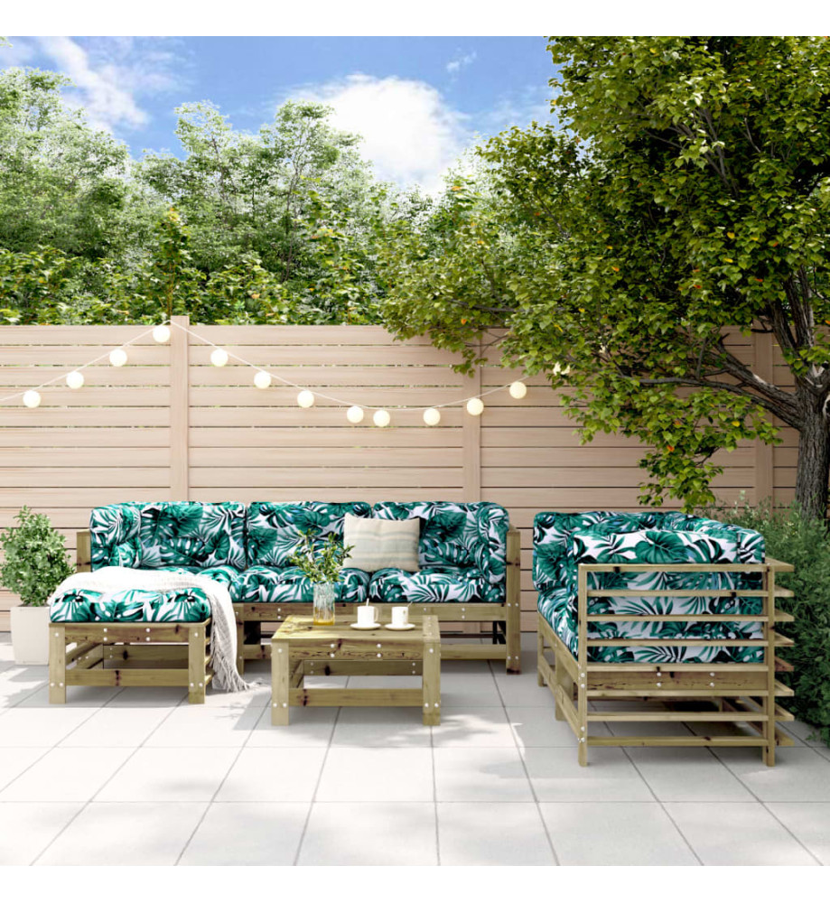 Salon de jardin 7 pcs bois de pin imprégné Salon de jardin 7 pcs bois de pin imprégné
