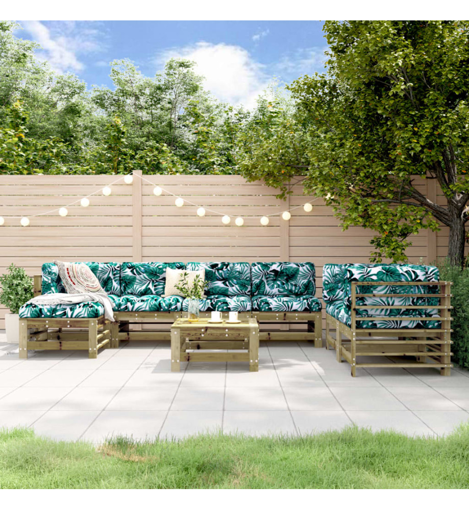 Salon de jardin 8 pcs bois de pin imprégné Salon de jardin 8 pcs bois de pin imprégné