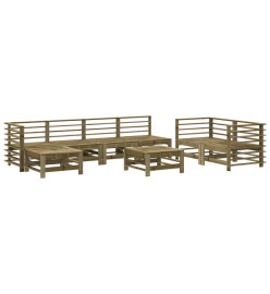 Salon de jardin 8 pcs bois de pin imprégné