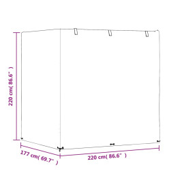 Housses de balancelle 2 pcs 12 œillets 220x177x220 cm PE