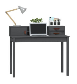 Bureau Gris 110x50x93 cm Bois massif de pin