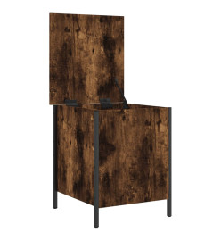 Banc de rangement chêne fumé 40x42,5x50 cm bois d'ingénierie