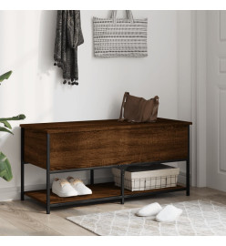 Banc de rangement chêne marron 100x42,5x47 cm bois d'ingénierie