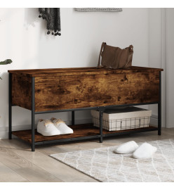 Banc de rangement chêne fumé 100x42,5x47 cm bois d'ingénierie