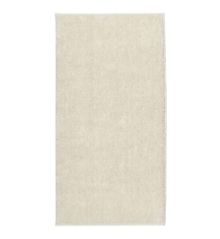 Tapis ISTAN à poils longs aspect brillant crème 100x200 cm