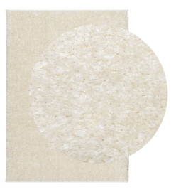 Tapis ISTAN à poils longs aspect brillant crème 240x340 cm