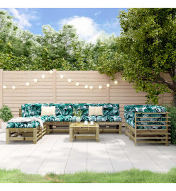 Salon de jardin 9 pcs bois de pin imprégné