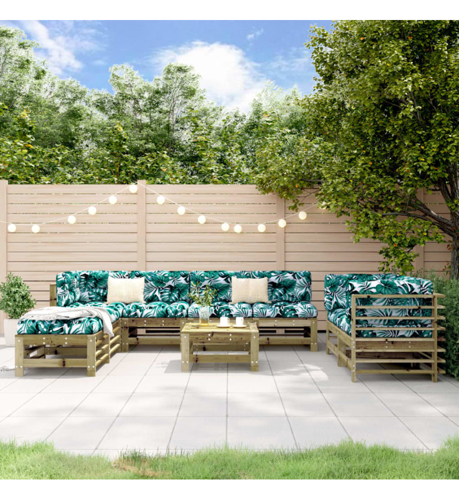 Salon de jardin 9 pcs bois de pin imprégné Salon de jardin 9 pcs bois de pin imprégné