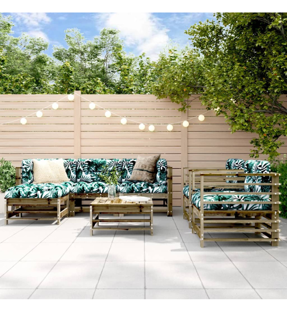 Salon de jardin 7 pcs bois de pin imprégné Salon de jardin 7 pcs bois de pin imprégné