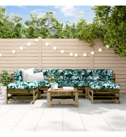 Salon de jardin 7 pcs bois de pin imprégné