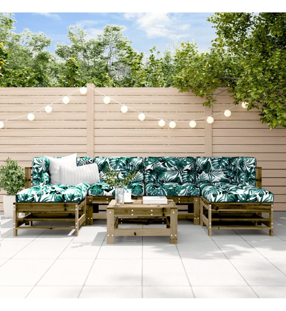 Salon de jardin 7 pcs bois de pin imprégné Salon de jardin 7 pcs bois de pin imprégné