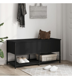 Banc de rangement noir 100x42,5x47 cm bois d'ingénierie