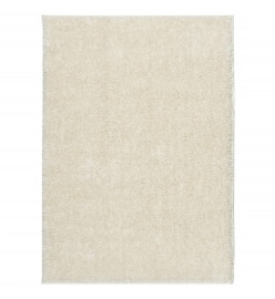 Tapis ISTAN à poils longs aspect brillant crème 200x280 cm