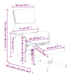 Fauteuil de massage inclinable et repose-pieds gris foncé tissu