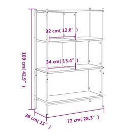 Bibliothèque chêne sonoma 72x28x109 cm bois d'ingénierie