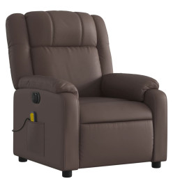 Fauteuil de massage inclinable électrique marron similicuir