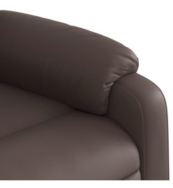 Fauteuil de massage inclinable électrique marron similicuir