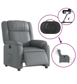 Fauteuil inclinable électrique Gris Similicuir