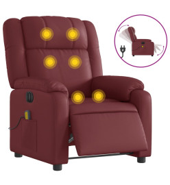 Fauteuil de massage inclinable électrique rouge bordeaux