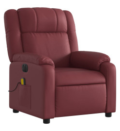 Fauteuil de massage inclinable électrique rouge bordeaux