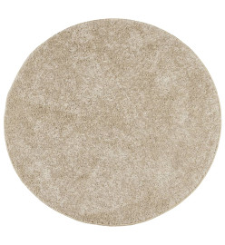 Tapis ISTAN à poils longs aspect brillant beige Ø 100 cm