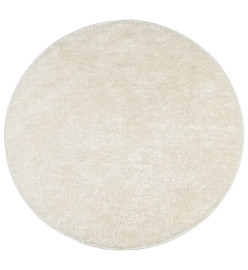 Tapis ISTAN à poils longs aspect brillant crème Ø 100 cm