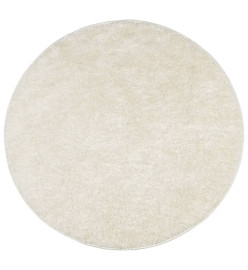 Tapis ISTAN à poils longs aspect brillant crème Ø 120 cm