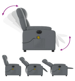 Fauteuil de massage inclinable électrique gris similicuir