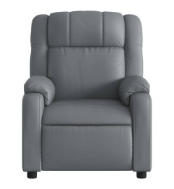 Fauteuil de massage inclinable électrique gris similicuir