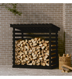 Support pour bois de chauffage Noir 108x73x108 cm Bois de pin