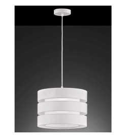 Wofi Lampe suspendue BELLE 42 W blanc tissu