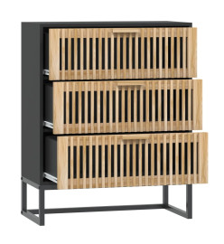 Buffet noir 60x30x75 cm bois d'ingénierie