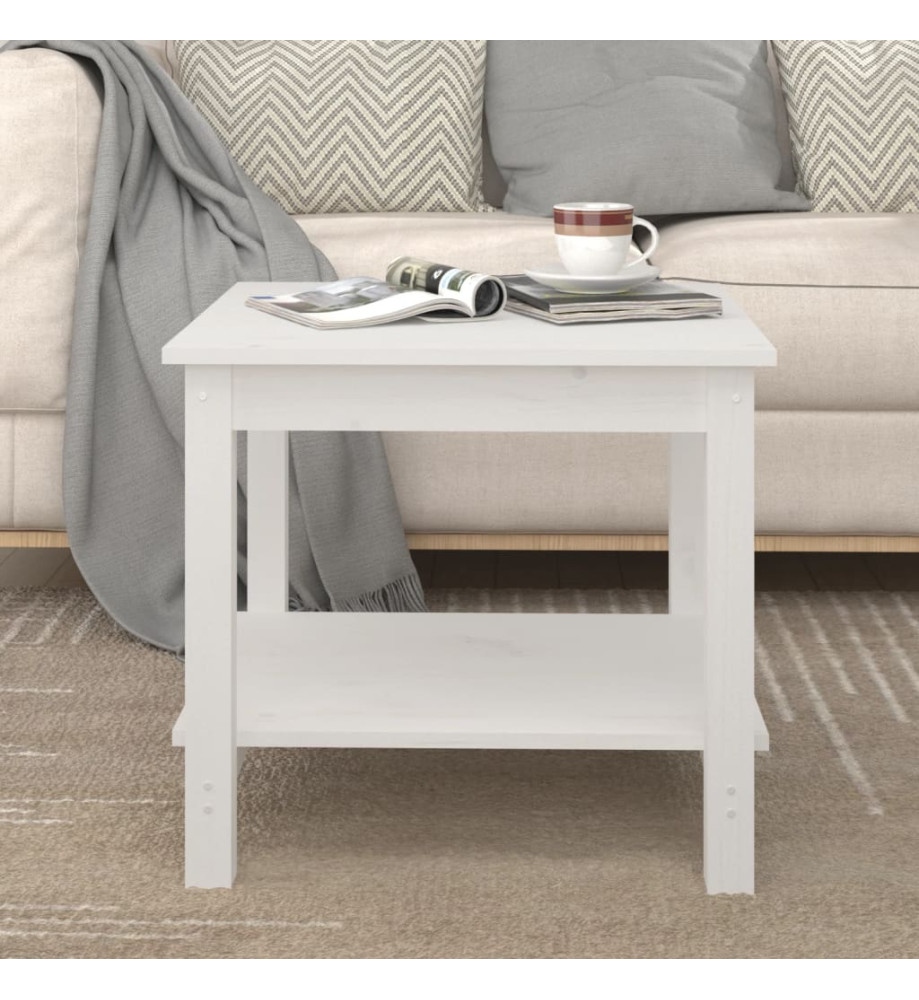 Table basse Blanc 50x50x45 cm Bois massif de pin Table basse Blanc 50x50x45 cm Bois massif de pin