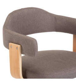 Chaises pivotantes à manger lot de 6 taupe bois courbé et tissu