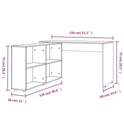 Bureau d'angle Noir Bois d'ingénierie