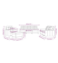 Ensemble de canapés 4 pcs avec coussins Cappuccino Similicuir