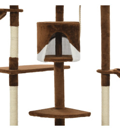 Arbre à chat avec griffoirs en sisal 203 cm Marron et Blanc