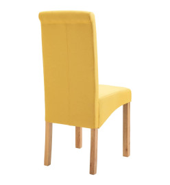 Chaises à manger lot de 4 jaune tissu