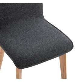 Chaises à manger 4 pcs gris tissu et bois de chêne massif