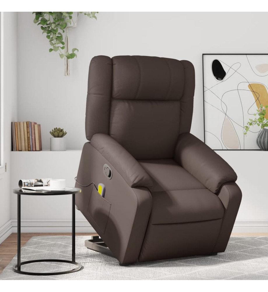 Fauteuil inclinable de massage Marron Similicuir